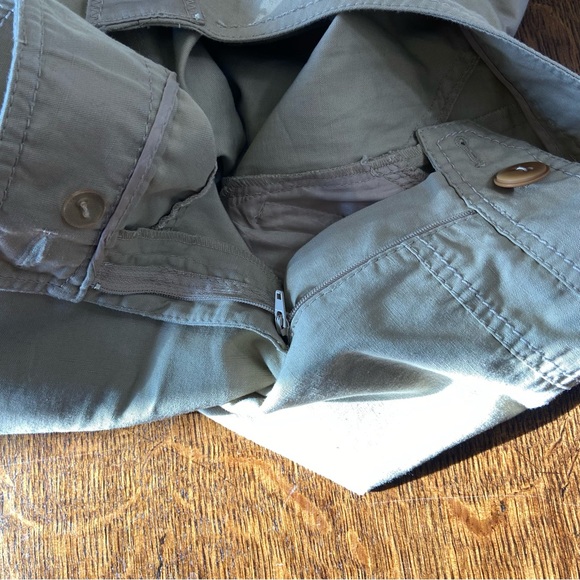 MARC AUREL KHAKI TAN CARGO WIDE LEG ZIPPER COTTON LINEN PANTS - Picture 14 of 14